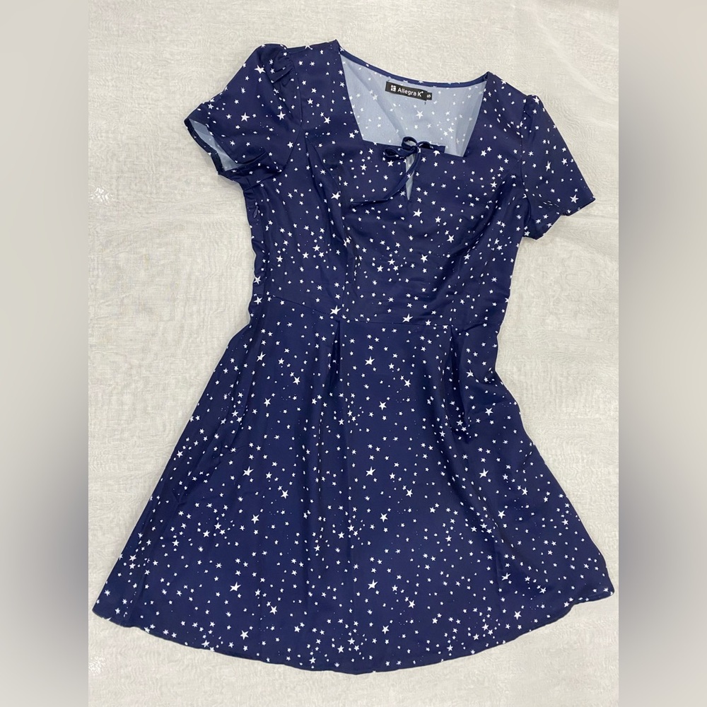 Dark blue dress with stars